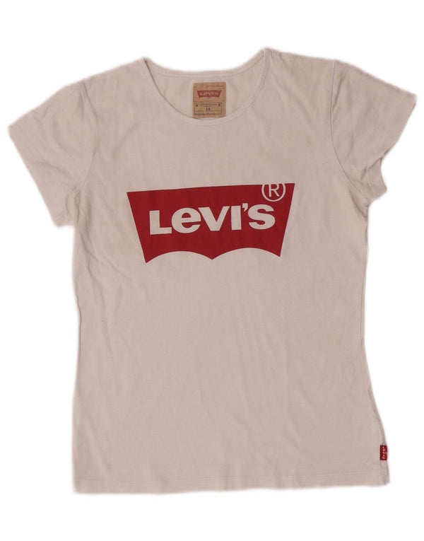 Levi's Girls Graphic T-Shirt Top 13-14 ετών Λευκό βαμβακερό