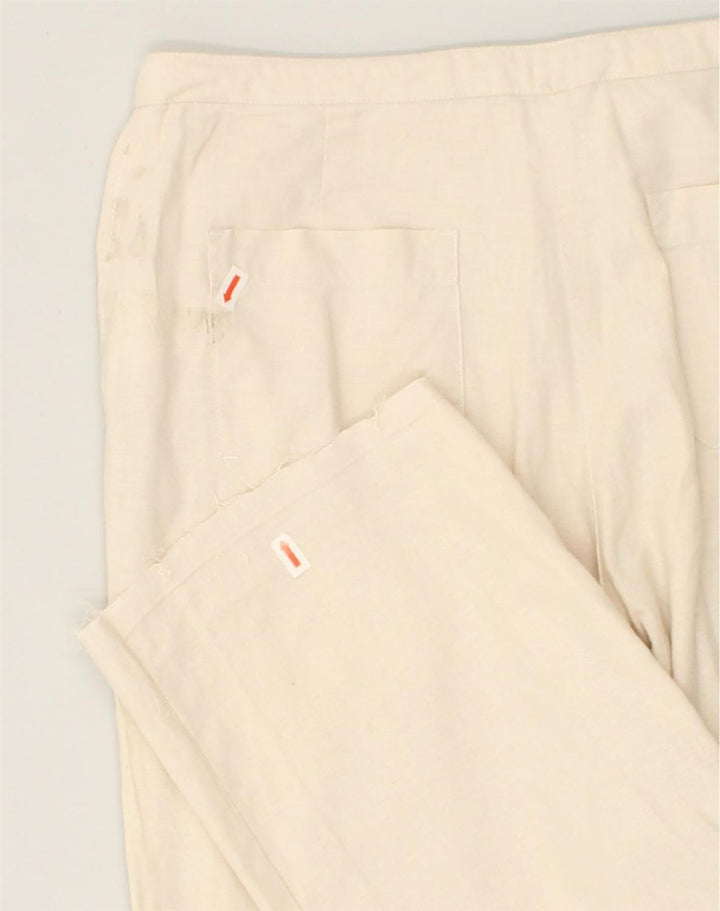 SERGIO TACCHINI Womens Straight Chino Trousers UK 12 Medium W28 L31 Beige | Vintage Sergio Tacchini | Thrift | Second-Hand Sergio Tacchini | Used Clothing | Messina Hembry 