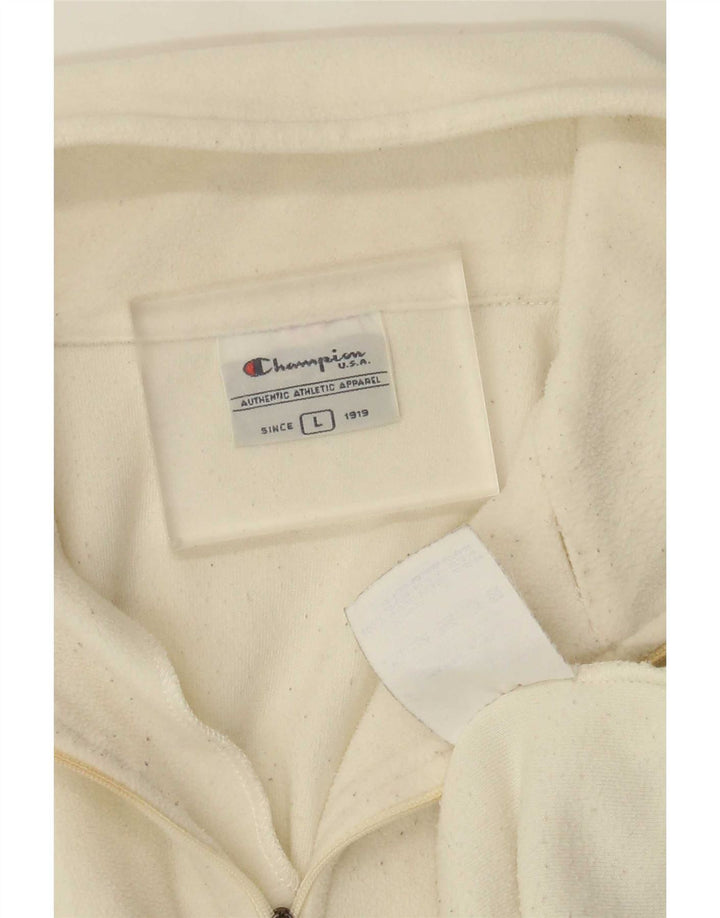 Champion Ανδρικό φερμουάρ Fleece Jumper Larg Off White Πολυεστέρας