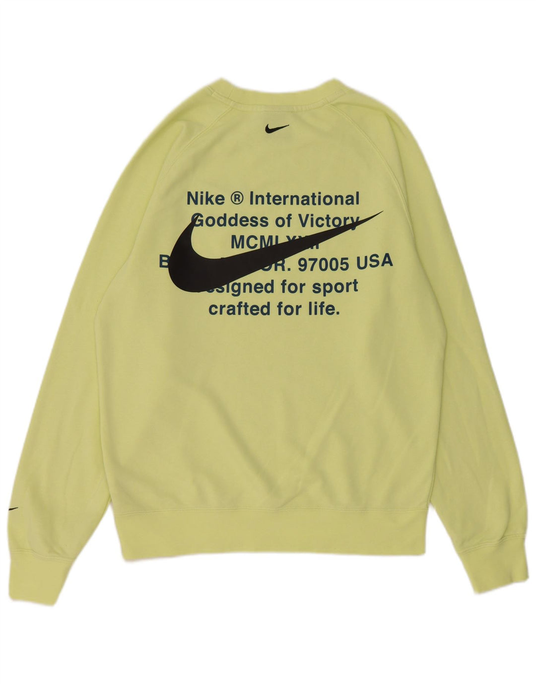 Ανδρικό γραφικό φούτερ Nike, μικρό κίτρινο βαμβακερό