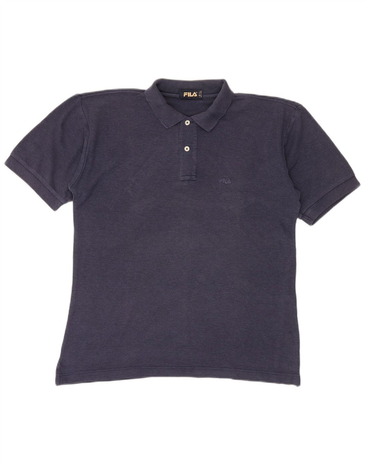 Fila Ανδρικό Πόλο Μπλουζάκι IT 46 Small Navy Blue Βαμβακερό