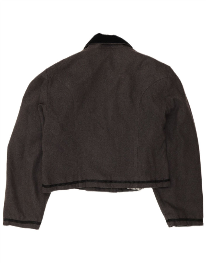 Vintage γυναικείο σακάκι σακάκι UK 14 Medium Grey Colourblock