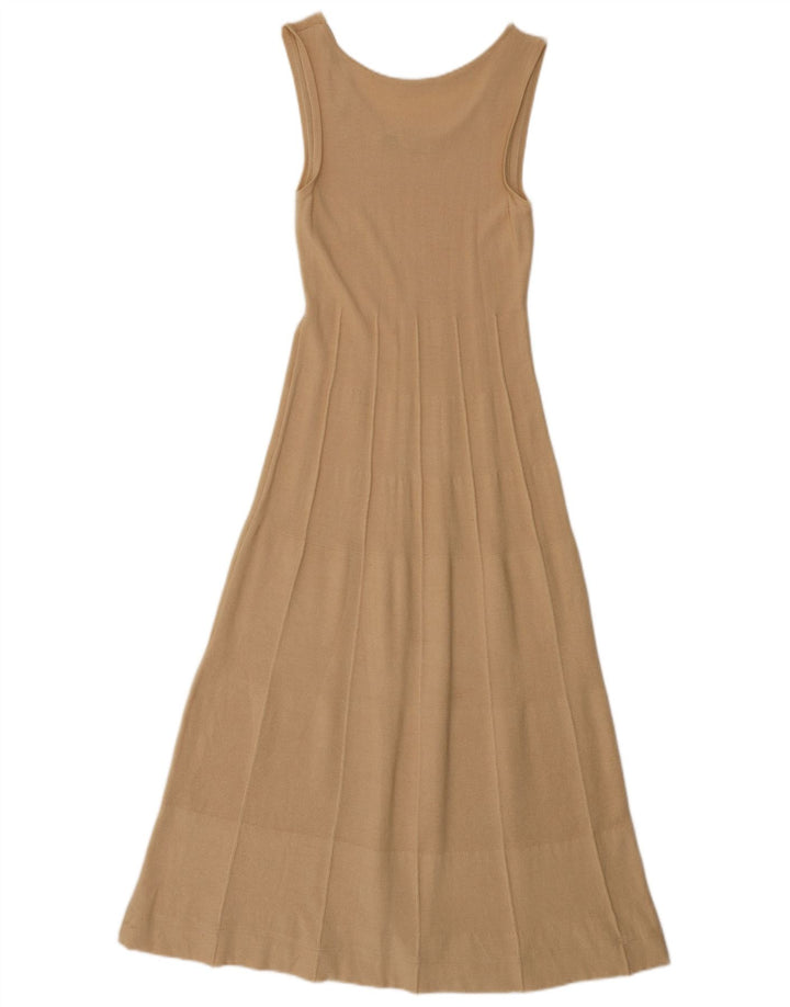 Zara Γυναικείο Αμάνικο Maxi Φόρεμα UK 12 Medium Beige