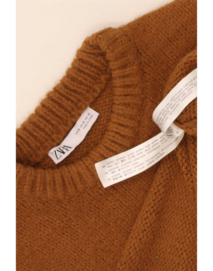 Zara Γυναικείο Γιλέκο Tank Top UK 12 Μεσαίο Καφέ Ακρυλικό