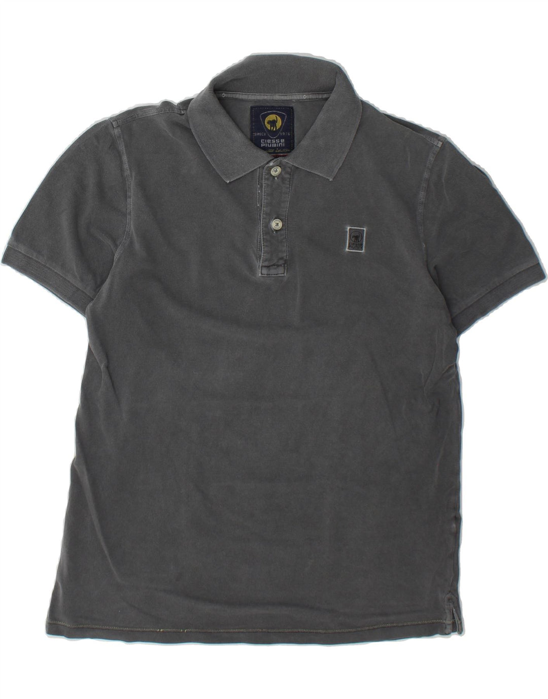 CIESSE PIUMINI Mens Polo Shirt Small Grey Cotton Vintage Ciesse Piumini and Second-Hand Ciesse Piumini from Messina Hembry 