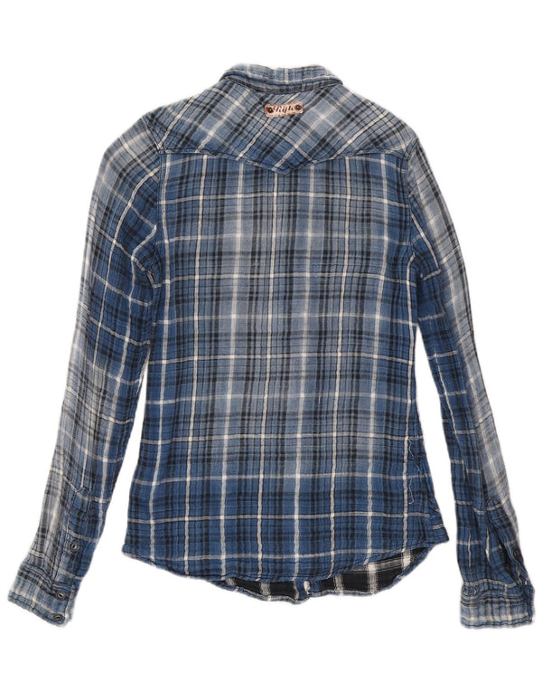 Rifle Ανδρικό φανελένιο πουκάμισο Small Blue Check Cotton