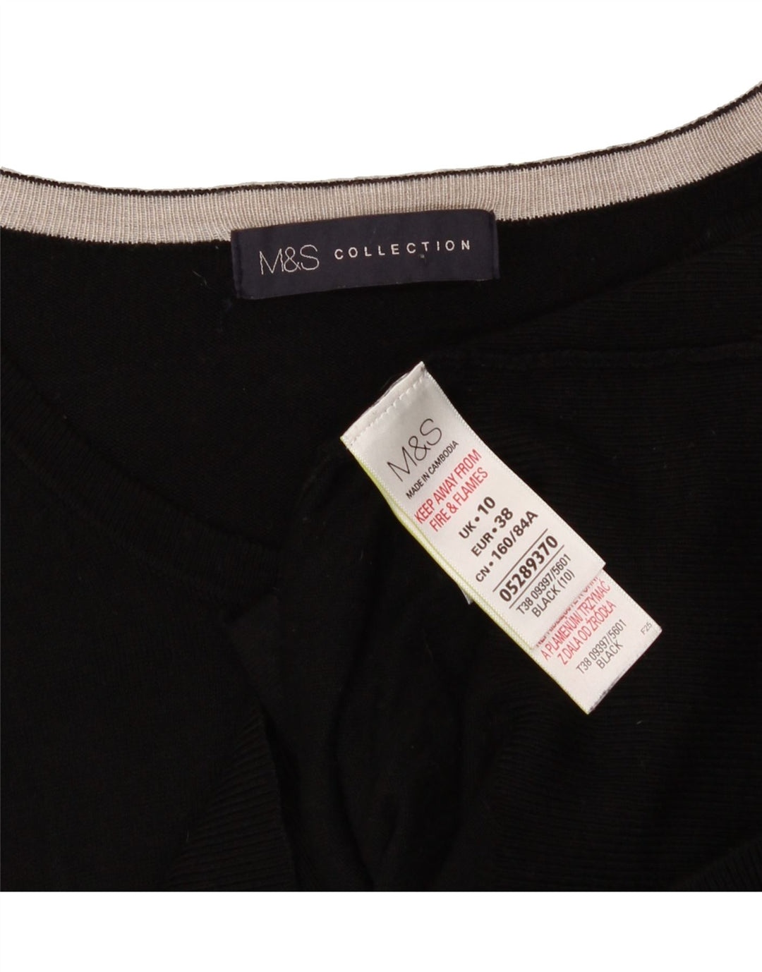 MARKS & SPENCER Womens Cardigan Sweater UK 10 Small Black Viscose Vintage Marks & Spencer and Second-Hand Marks & Spencer from Messina Hembry 