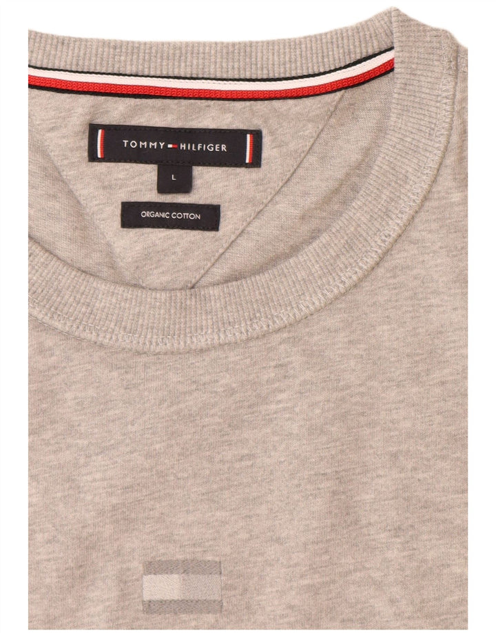 TOMMY HILFIGER Ανδρικό T-Shirt Top μεγάλο γκρι βαμβακερό