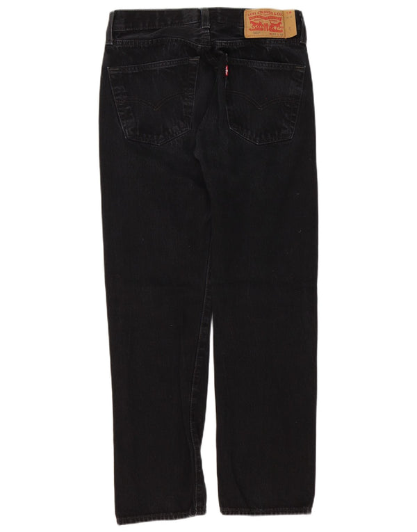 Levi's Mens 501 Straight Jeans W29 L30 Μαύρο Βαμβακερό