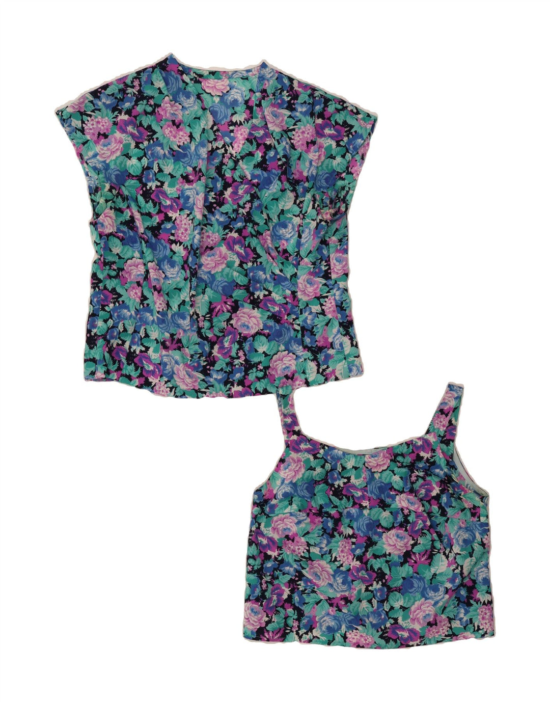 VINTAGE Womens 2 Piece Set UK 14 Medium Multicoloured Floral Vintage Vintage and Second-Hand Vintage from Messina Hembry 