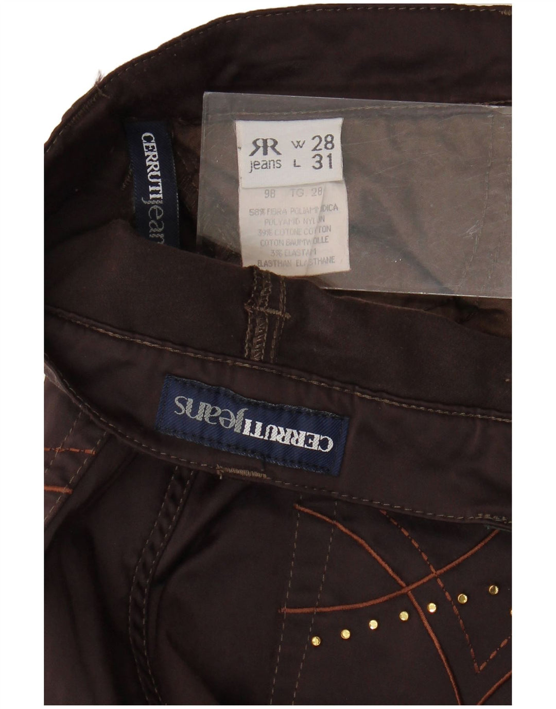 Cerruti 1881 Γυναικεία Bootcut Casual Παντελόνι W28 L31 Καφέ Πολυαμίδιο