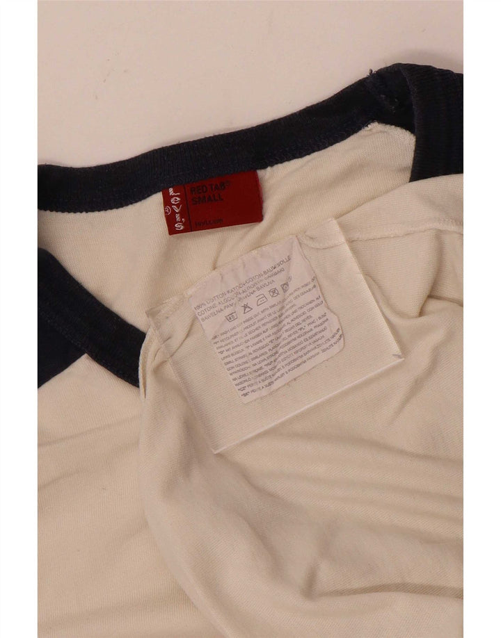 Ανδρικό γραφικό τοπ Levi's μακρυμάνικο μικρό λευκό βαμβακερό
