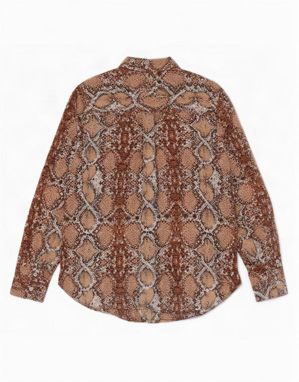 Marks & Spencer Γυναικεία μπλούζα UK 8 Small Brown Animal Print Polyester