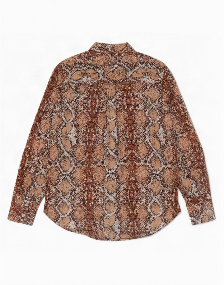 Marks & Spencer Γυναικεία μπλούζα UK 8 Small Brown Animal Print Polyester