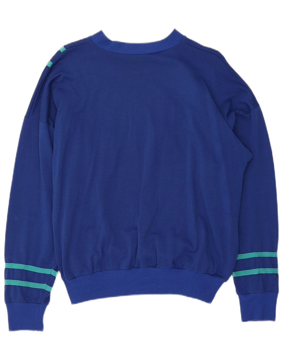 VINTAGE Womens Sweatshirt Jumper UK 16 Large Blue Striped