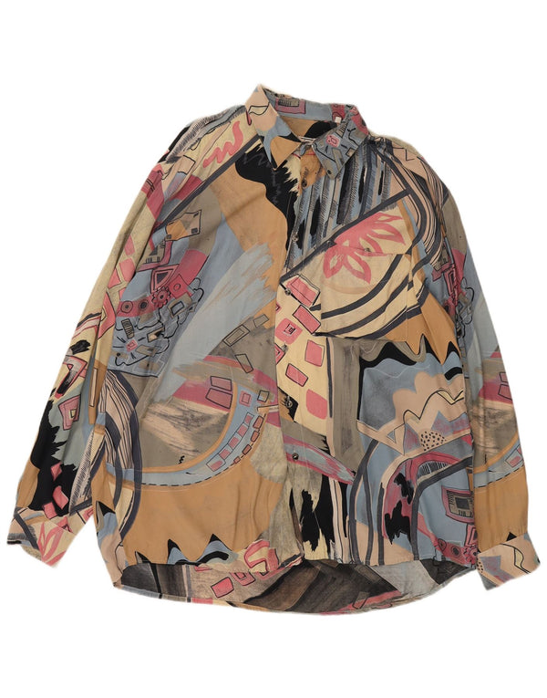 Vintage Mens Oversized Abstract Pattern Shirt Large Multicoloured Retro