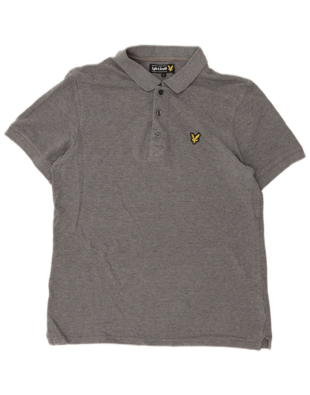 Ανδρικό πουκάμισο πόλο Lyle & Scott, μεγάλο γκρι βαμβακερό
