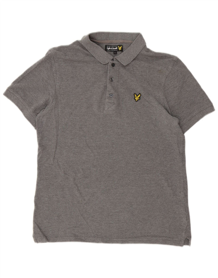 Ανδρικό πουκάμισο πόλο Lyle & Scott, μεγάλο γκρι βαμβακερό