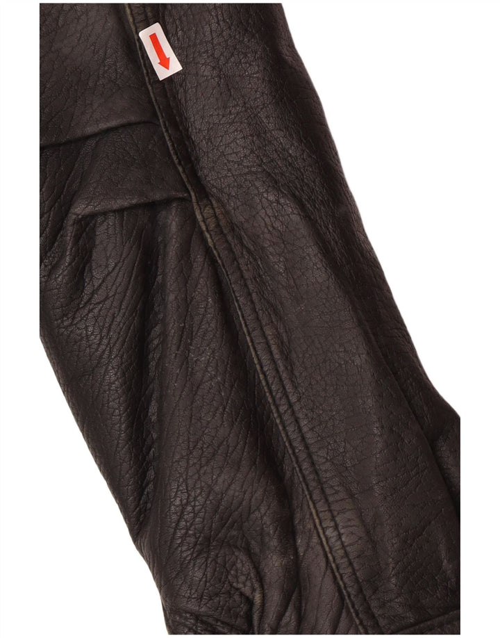 VINTAGE Ανδρικό Δερμάτινο Μπουφάν UK 40 Large Μαύρο Δερμάτινο