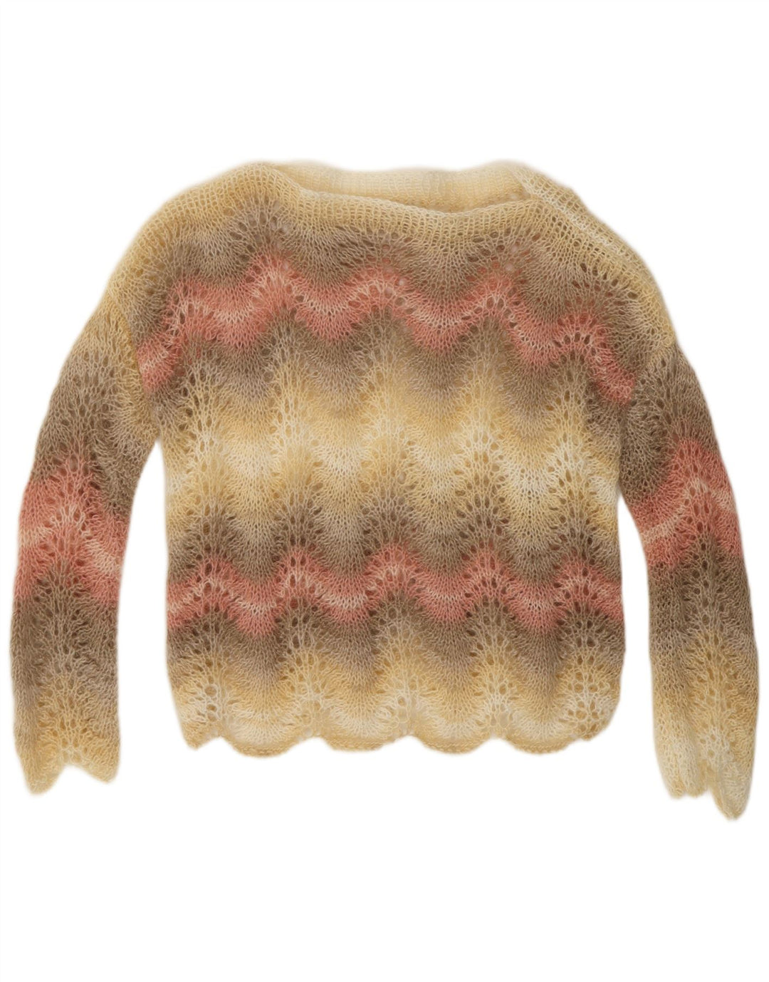 VINTAGE Γυναικείο πουλόβερ με λαιμό βάρκα UK 14 μεσαίο πολύχρωμο ριγέ