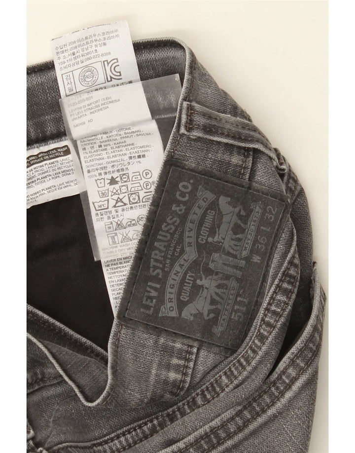 Levi's Mens 511 Slim Jeans W36 L32 Γκρι βαμβακερό