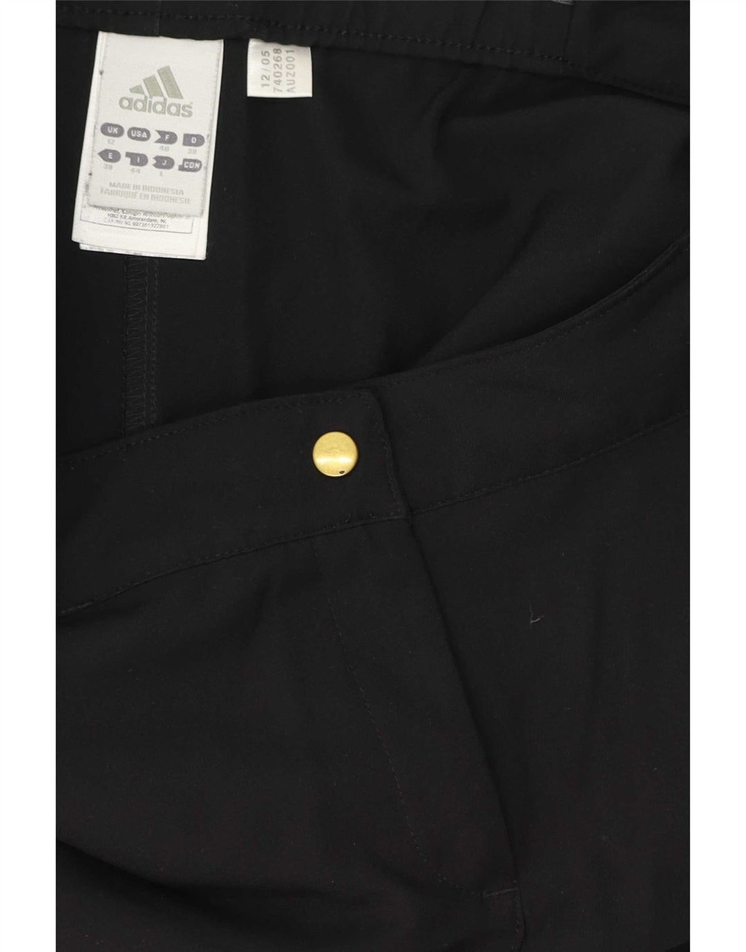 Γυναικείο casual σορτς Adidas UK 12 Medium W32 μαύρο πολυεστέρα