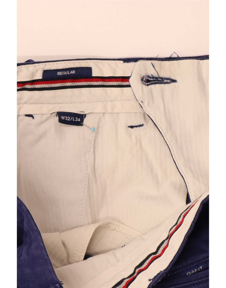 Ανδρικό παντελόνι Gant Regular Chino W32 L34 Μπλε βαμβακερό