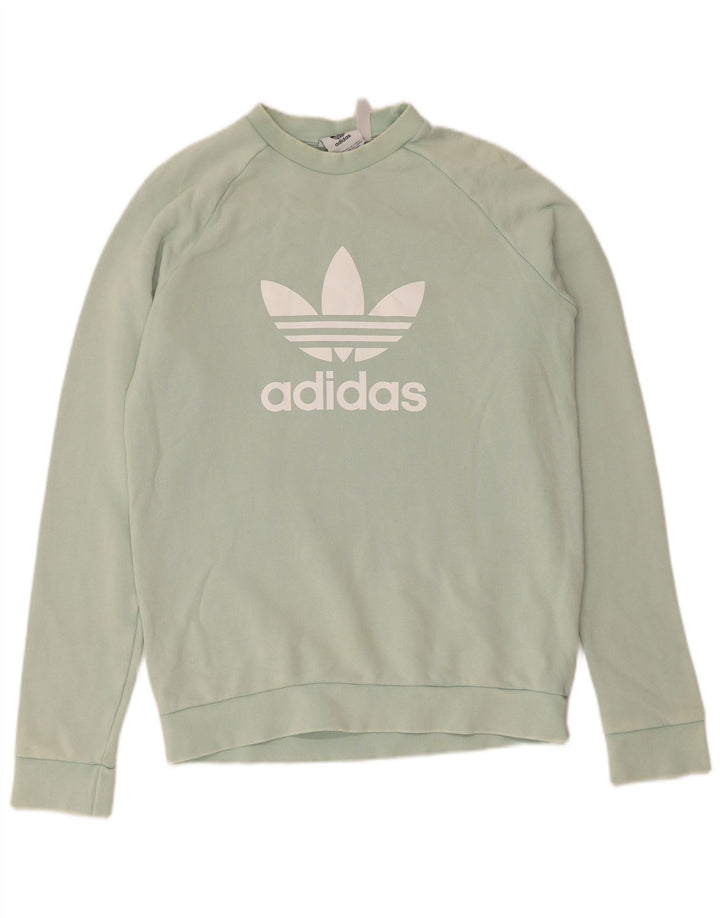 Ανδρικό γραφικό φούτερ Adidas Jumper Μικρό τιρκουάζ βαμβακερό