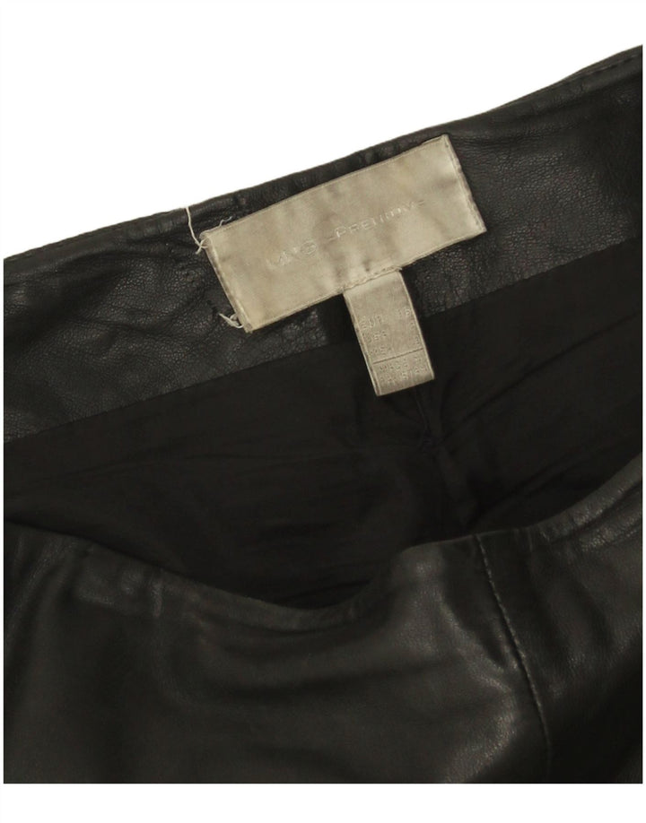 Mango Γυναικείο Λεπτό Δερμάτινο Παντελόνι EU 36 Small W24 L27 Μαύρο Δερμάτινο