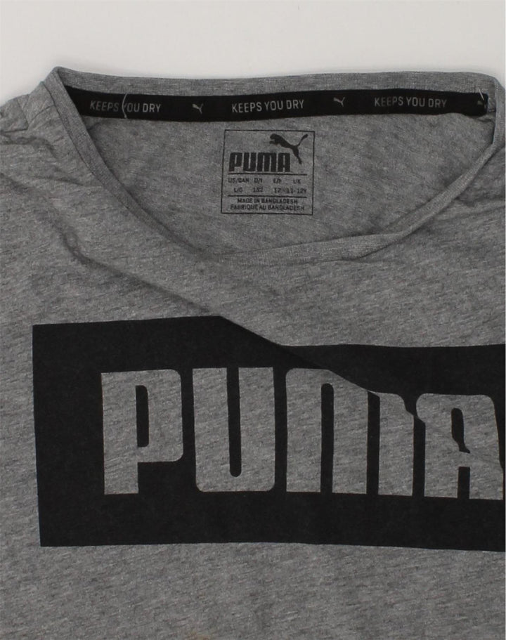 PUMA Boys Graphic T-Shirt Top 11-12 Years Grey Cotton | Vintage Puma | Thrift | Second-Hand Puma | Used Clothing | Messina Hembry 