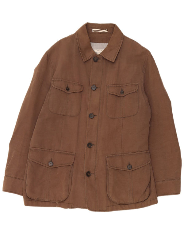 Gant Mens Utility Jacket UK 40 Large Brown Βαμβακερό
