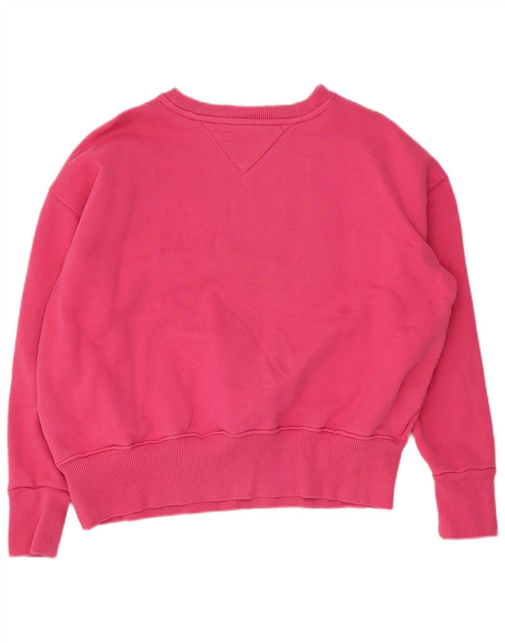 Tommy Hilfiger Γυναικείο γραφικό υπερμεγέθη φούτερ Jumper UK 10 Small Pink