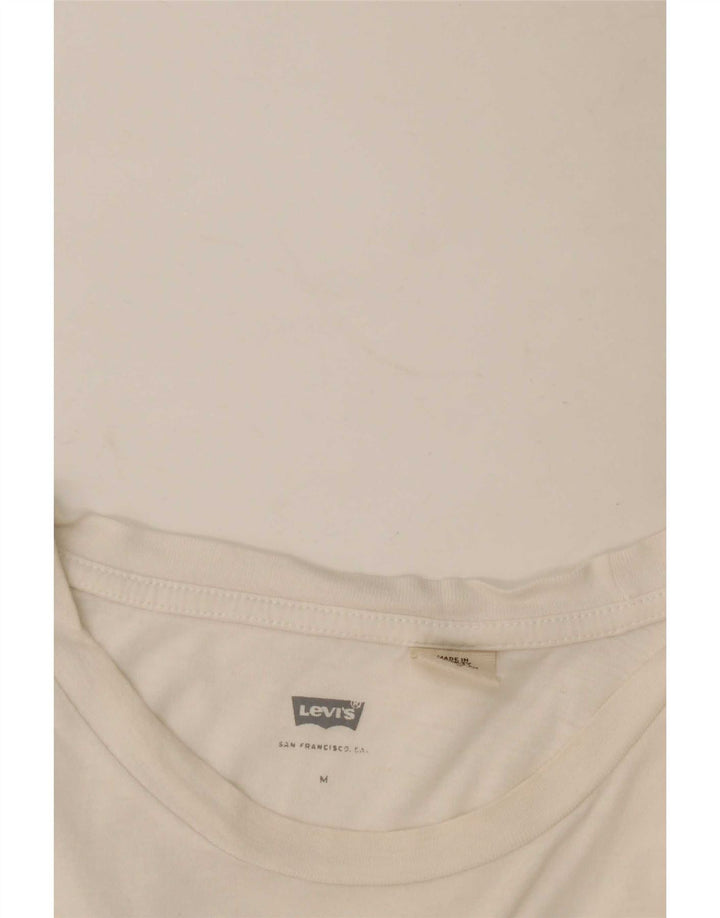 Γυναικείο γραφικό T-Shirt Levi's Top UK 12 Medium White
