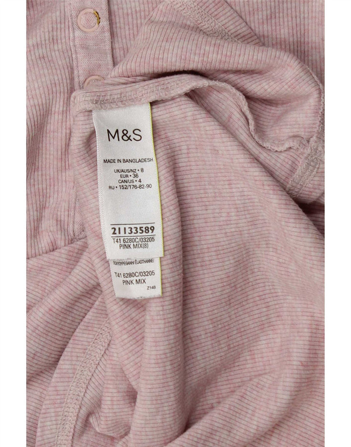 Marks & Spencer Γυναικείο τοπ μακρυμάνικο UK 8 Small Pink Polyester