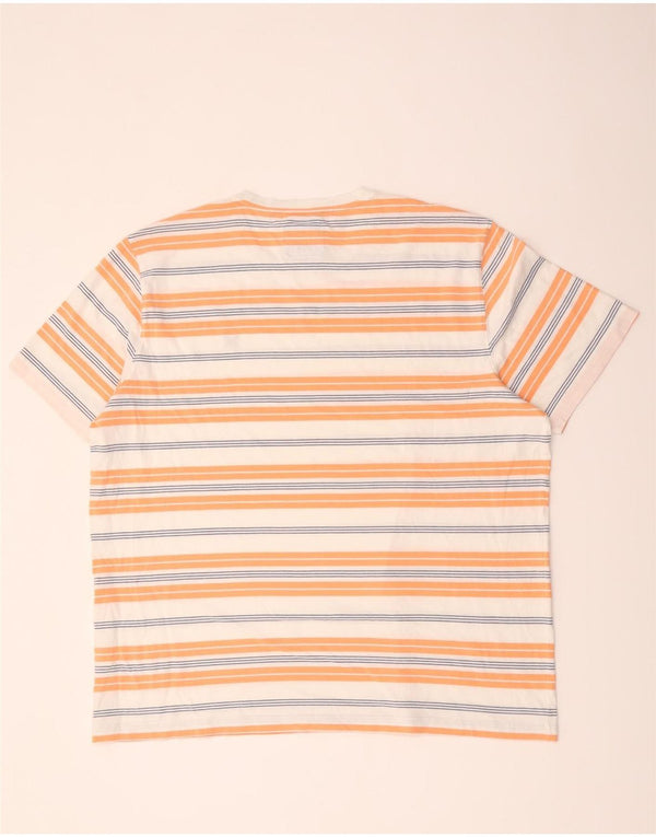 Ανδρικό T-Shirt Crew Clothing Top 3XL Λευκό ριγέ βαμβακερό