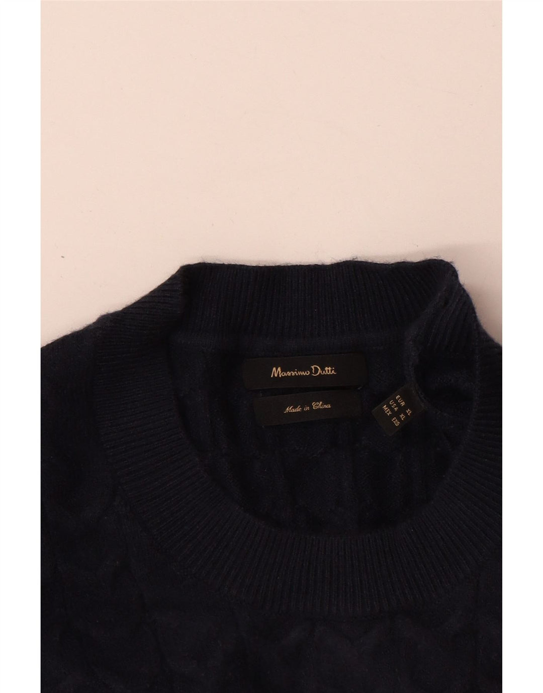 Ανδρικό πουλόβερ Massimo Dutti Crew Neck Jumper XL Navy Blue Viscose