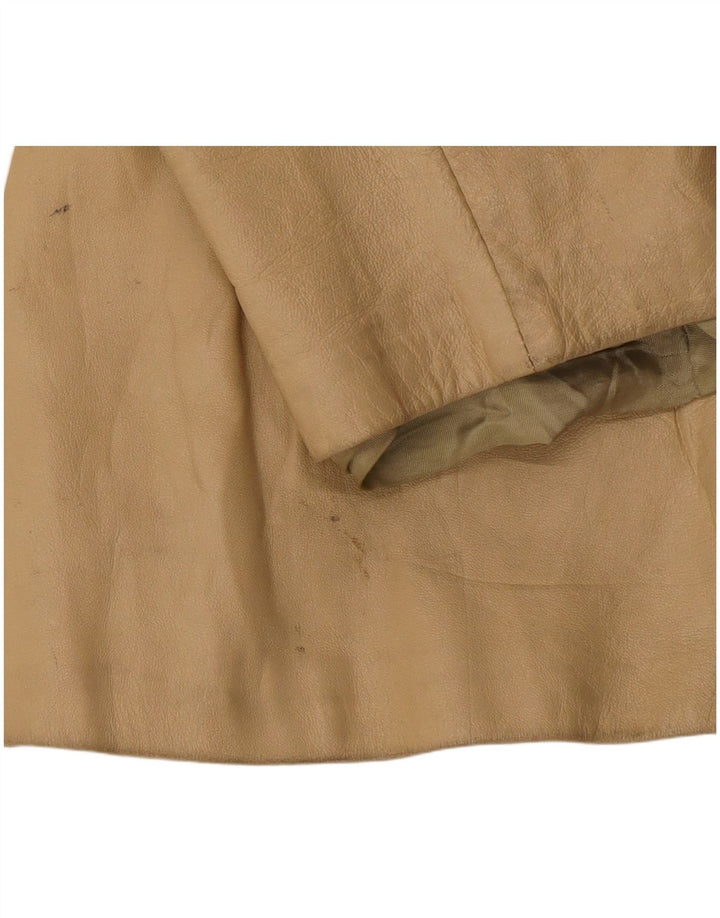 Vintage Γυναικείο Δερμάτινο Μπουφάν IT 46 Large Beige