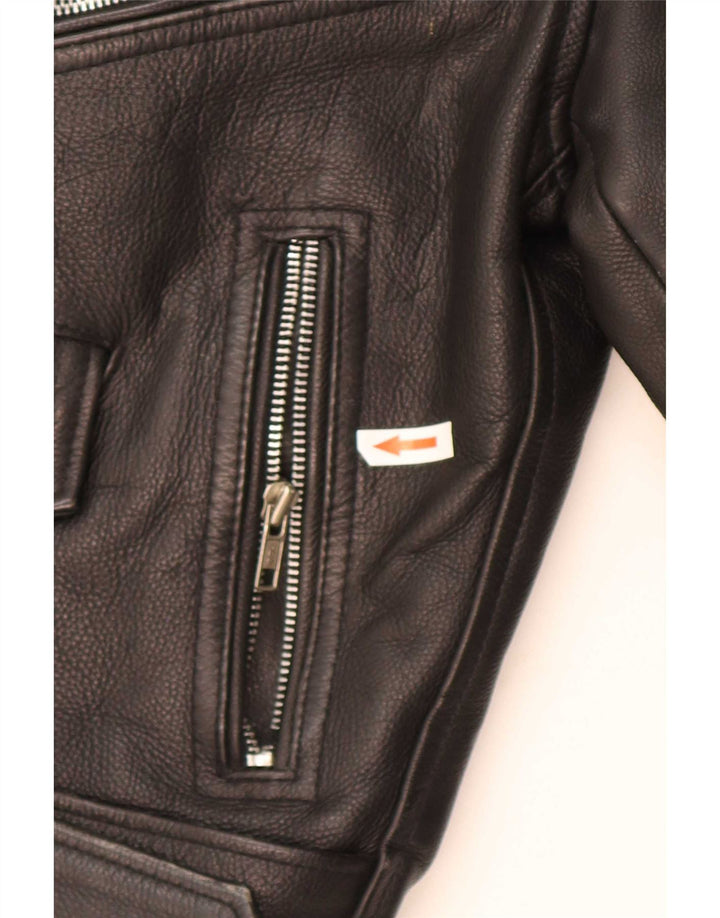 Vintage Ανδρικό Δερμάτινο Μπουφάν Biker UK 36 Small Μαύρο