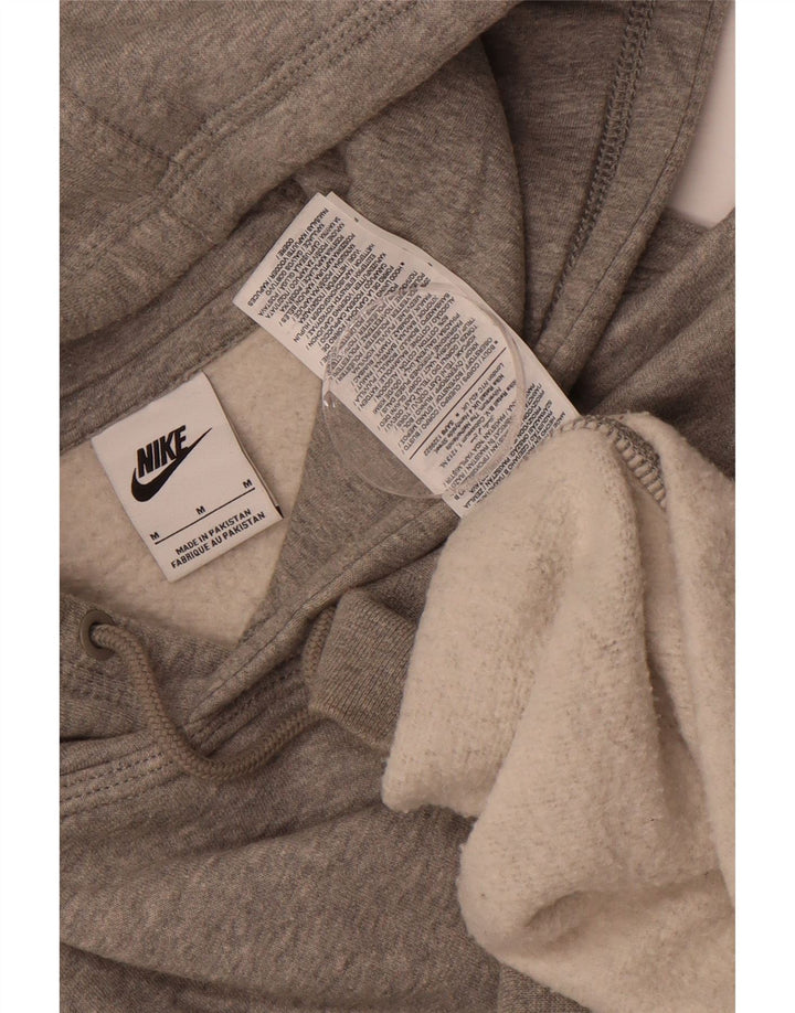 NIKE Mens Hoodie Jumper Medium Grey Cotton