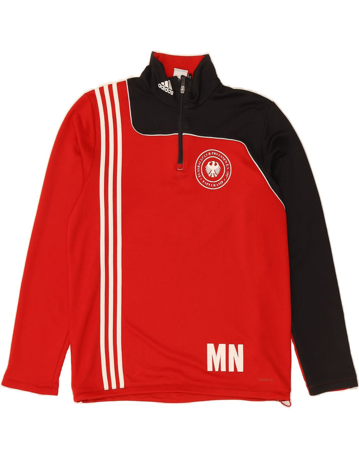 ADIDAS Mens Graphic Pullover Tracksuit Top UK 40/42 Medium Red Vintage Adidas and Second-Hand Adidas from Messina Hembry 