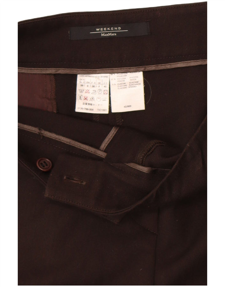 Max Mara Γυναικείο Σαββατοκύριακο Bootcut Παντελόνι UK 8 Small W27 L30 Brown