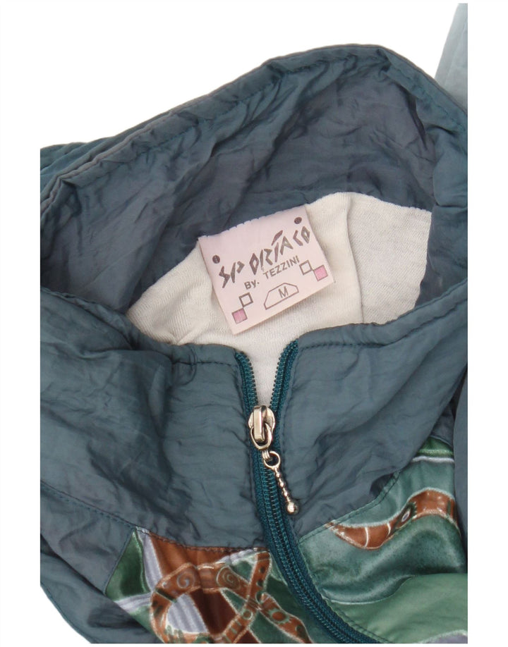 Vintage ανδρική αθλητική φόρμα Top Jacket Medium Blue Geometric Polyamide