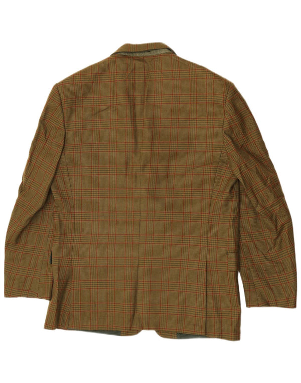 Brooksfield Ανδρικό σακάκι σακάκι με 2 κουμπιά IT 50 Large Green Check Wool