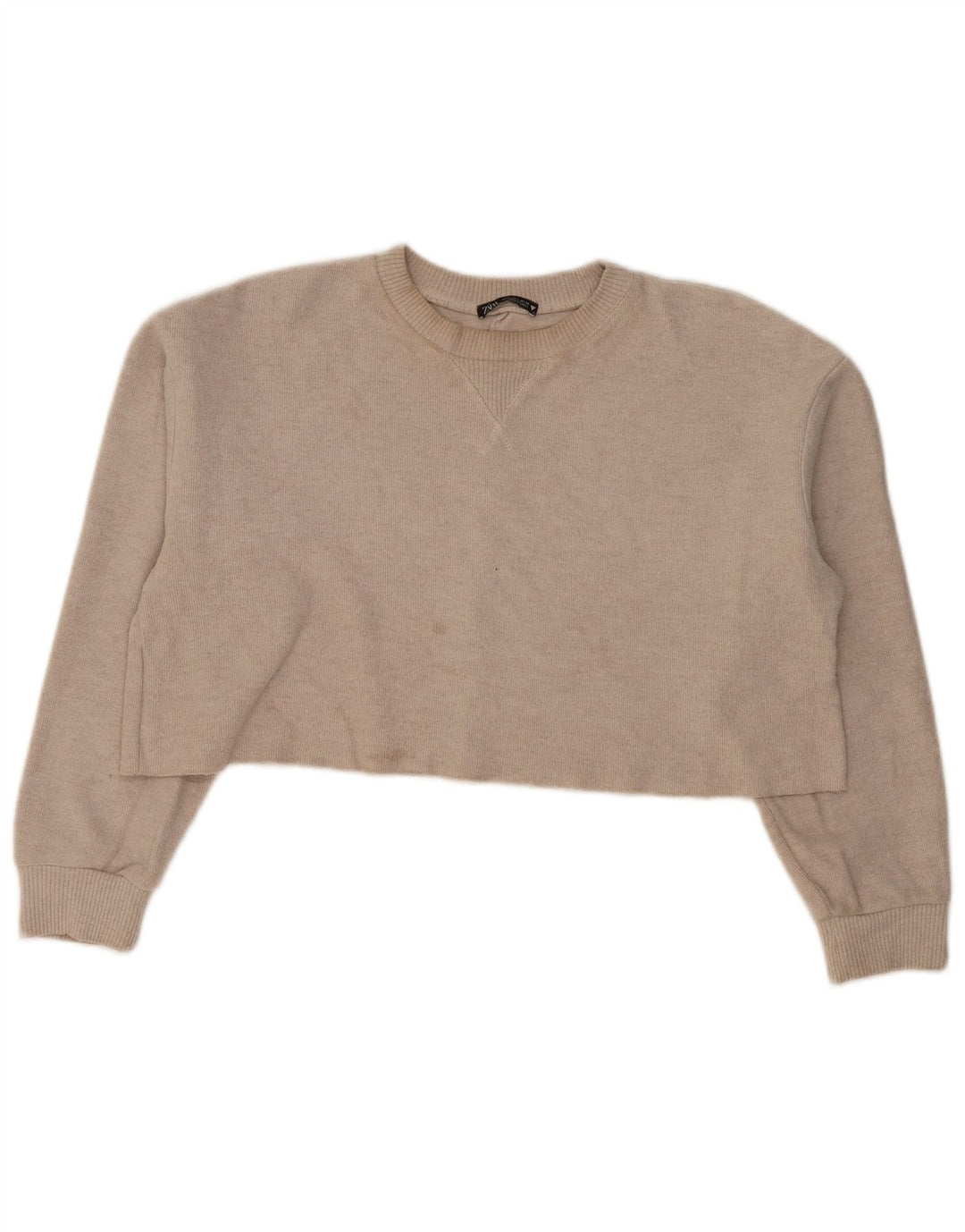 Zara γυναικεία φούτερ υπερμεγέθης μπλούζας UK 16 Large Beige Polyester
