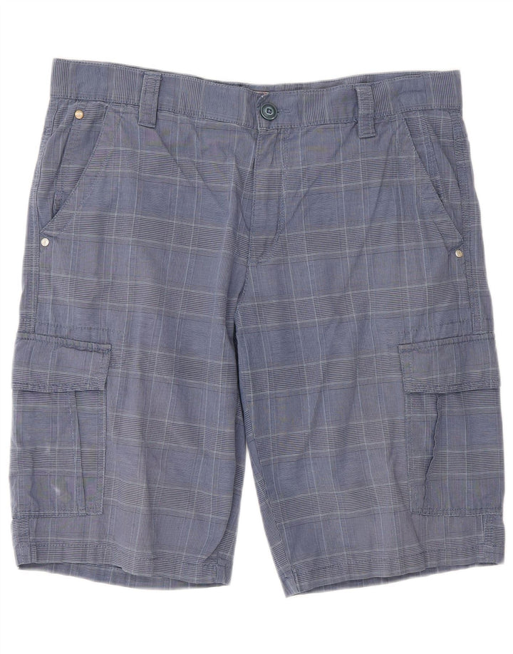 Ανδρικό σορτς Cargo Blue Side IT 52 XL W36 Blue Check Cotton