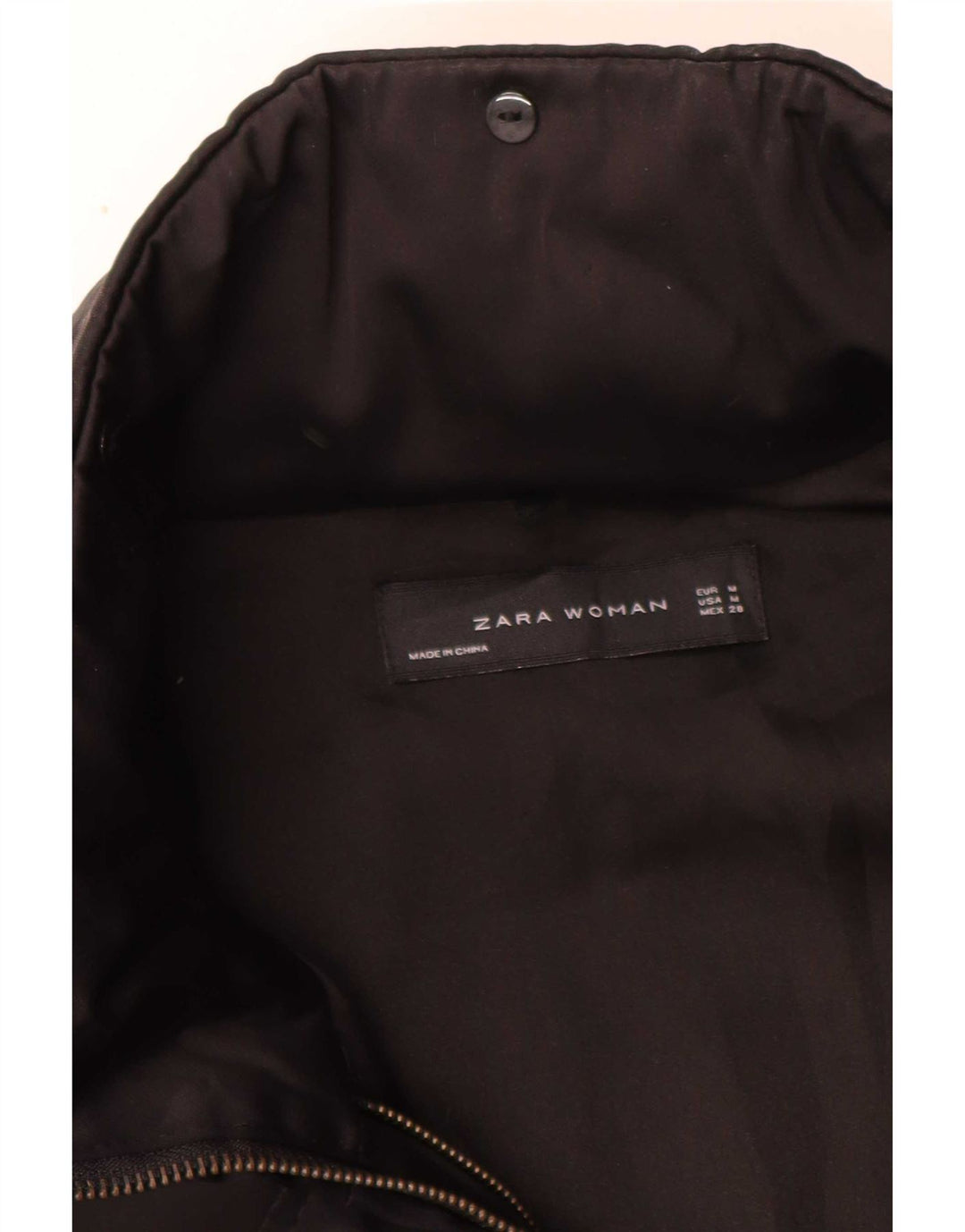Zara Γυναικείο μπουφάν Parka με κουκούλα UK 14 Medium Black