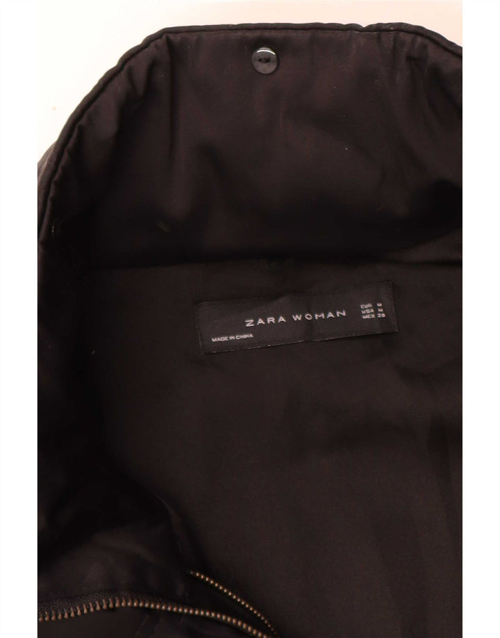Zara Γυναικείο μπουφάν Parka με κουκούλα UK 14 Medium Black