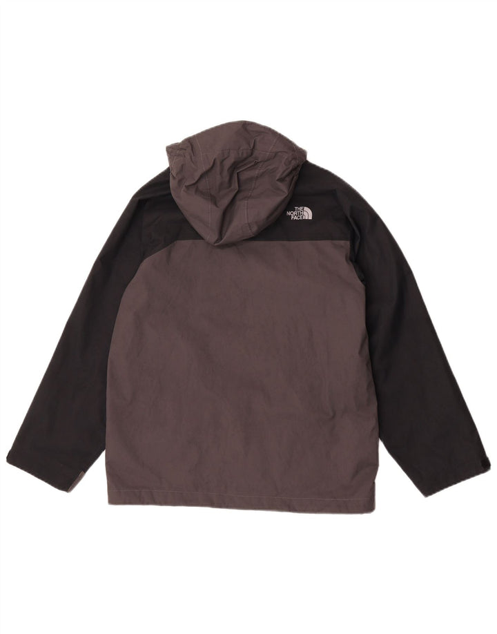 The North Face Boys Hooded Rain Jacket 10-11 Years Medium Grey Polyester