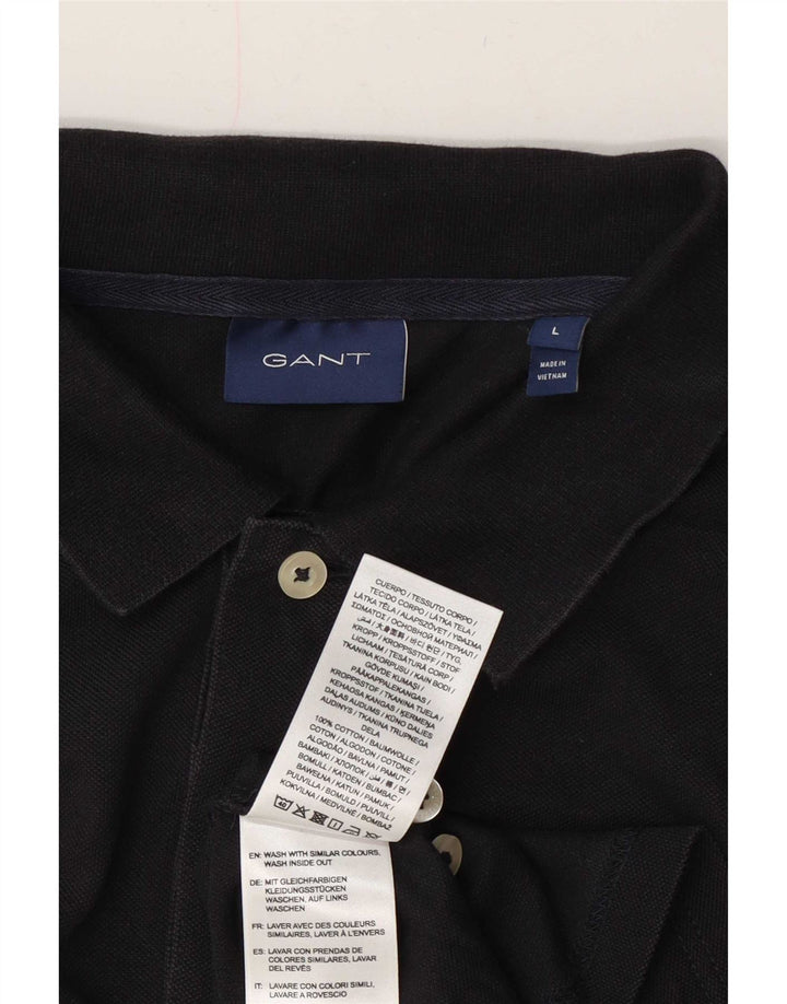 Ανδρικό Gant Graphic Polo πουκάμισο μεγάλο μαύρο βαμβακερό