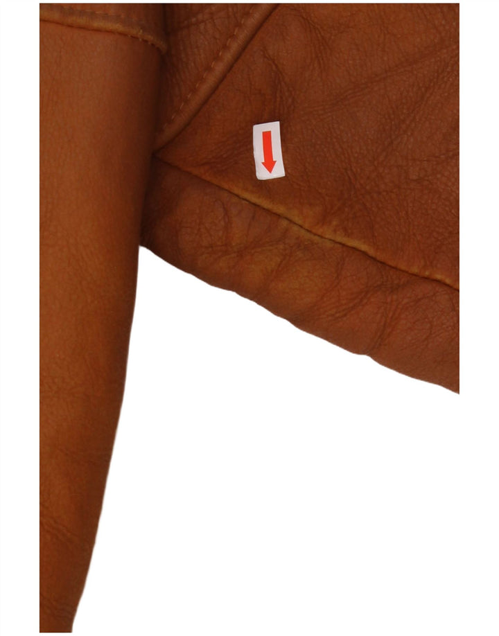 MABRUN Ανδρικό Shearling Jacket UK 36 Small Brown Δερμάτινο